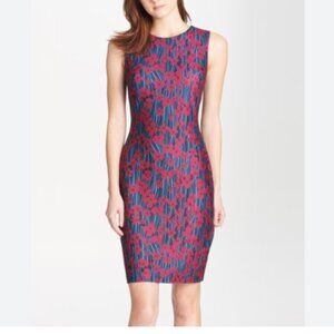 Tommy Hilfiger Magenta & Blue Floral Bodycon Dress Size 6